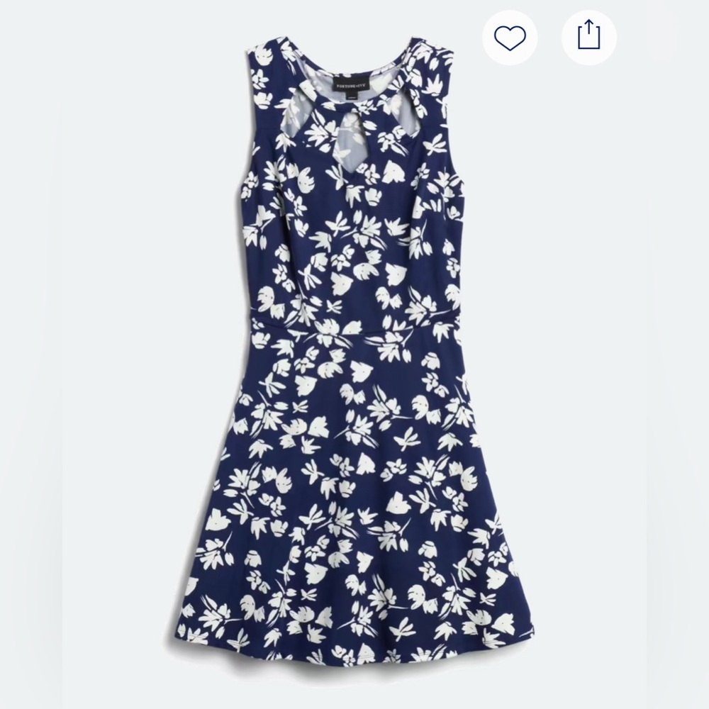 Fortune + Ivy Zoe Brushed Knit Navy Floral Dress